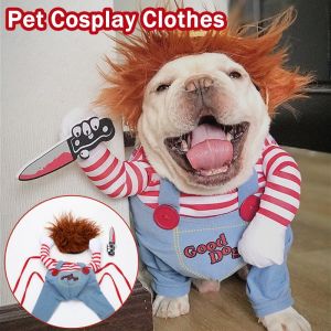 Dog Cat Pet Funny Costume Chucky Deadly Doll For Party Fancy Festival Pet Cosplay Apparel Clothing