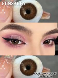 FUNSACHY 1 Pair Color Contact Eye Color Lenses Makeup Natural Black Lens Cosmetic Brown Eyes Lenses Woman Makeup Beauty Softlens