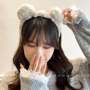 Cute Bear Ear Hairband Plush Hair Clip Anti-Slip Sweet Hair Accessories Korean Style Fresh out Fashion Hairband for Autumn Winter