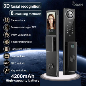 DDAN Smart door lock 3D face recognition Automatic Smart lock main door Biometric door lock system With Camera Fingerprint ic card Password Key Electronic Smart door knob