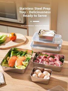 SHELI | Stainless Steel Food Storage Box with Lid for Refrigerator and Picnic