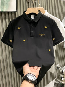 เสื้อโปโลแขนสั้นผู้ชายปักลายหรูหรา ทรงสลิมฟิต ทรงหลวม ทรงปกติ ฤดูร้อน 2024 เสื้อโปโลผู้ชายสไตล์ยูนิเซ็กซ์