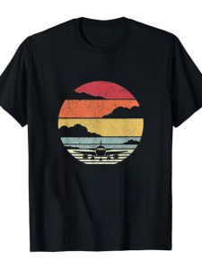 Áo Thun Nam Tay Ngắn in Họa Tiết Hoàng Hôn Màu Trơn Đơn Giản Thời Trang Thu Đông Thường Ngày Rộng Rãi Chất Liệu Khác 100%