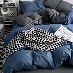 《311》 Bà Mẹ Và Trẻ Sơ Sinh A Bộ chăn ga gối đệm giống như hàng chính hãng gồm bốn món ins Bộ ba món giường ngủ cotton đã giặt sạch bao gồm ga trải giường