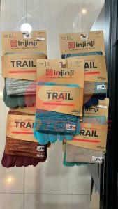 INJINJI MINI CREW TRAIL (WOMEN) size XS/S 35-40EU 21.5-25cm. ถุงเท้า 5 นิ้ว ถุงเท้าวิ่ง กันการเสียดสีของนิ้วเท้า แบบหนากลาง เหนือข้อ ถุงเท้าวิ่งเทรล