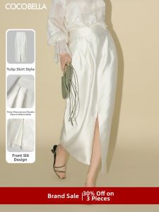 COCOBELLA | Elegant Sheen Split Skirt
