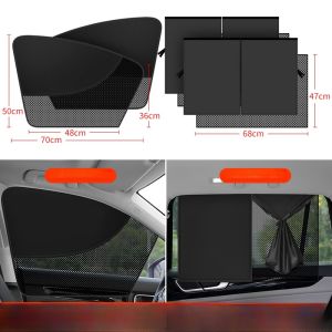Magnetic Car Sunshade Curtain Double Layer Window Privacy Curtain for Children Interior Sun Protection Car Mounted
