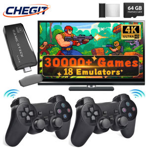 M8 Mini 4K TV Retro Game Console 64GB 20000+/30000 Retro Games 2.4G Wireless Dual Controller Game Stick Retro Game Family Gift