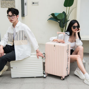 Macaron Aluminum Frame Suitcase for Men and Women Travel Box with Universal Wheels Moisture and Wet Separation Polyester Lining Latch Closure
