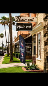 Various Haircut Feather Flags With Flagpole Outdoor Banner Fashional Decoration For Barber Shop And Studio Advertising Sign Can Be Customed