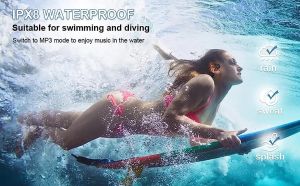 X7 หูฟังว่ายน้ำ Bone Conduction หูฟังบลูทูธไร้สาย IPX8 หูฟังกีฬากันน้ำ 32GB เครื่องเล่น MP3 สำหรับ สมาร์ทโฟน