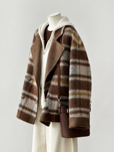 French Retro Elegant Plaid Womens Coat