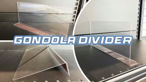 HYPERACK ™️ Gondola Rack Divider L Shape Plastic Acrylic Strong Magnet Supermarket Organizer Partition Display Clear Rak