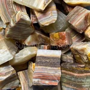 Batu akik lapis agate / bongkahan batu akik / bahan lempengan batu akik