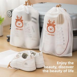 10Pcs Dust-Proof Shoes Storage Bags Transparent Moisture-proof Travel Shoe Bag Clothing Classified Hanging Bags Drawstring Bag