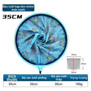 JIAZHIDIAO | Đầu Mạng Đánh Cá Nhẹ Gấp Được Kích Thước Lớn Chống Móc Bọc Cao Su Hợp Kim Nhôm