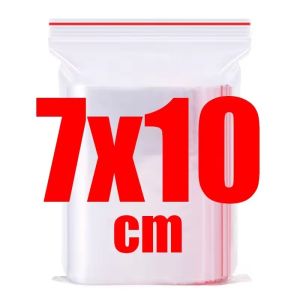 100/300Pcs Thickened PE Clear Zipper Sealed Bags Reusable Small Packing Food Candy Jewelry Storage Bag