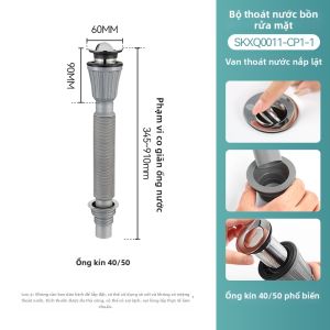 SSWW | Ống Thoát Nước Chậu Chống Tràn Kháng Mùi Đậy Trắng