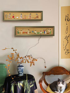 French Style Decorative Painting Bouquet of Flowers Ladies Portrait Background Wall Hanging Artwork for Study Room Decoration