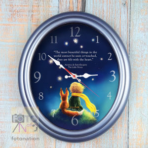 Chiming Melody Wall Clock with design and inspirational quote from The Little Prince by Antoine de Saint-Exupery. Hourly melody alarm. Perfect gift idea.
