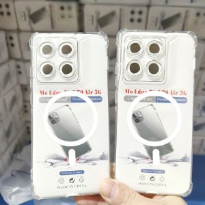 Slim 1.5 MM Clear Soft TPU Silicone Magnetic Case For Motorola Signature Edge 70 G77/67/57/17/86 Power Four-Corner Shock Cover
