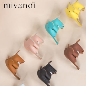 MIVANDI Handmade Top Layer Cowhide Elephant Key Holder Bag Car Hanging Multi-Color Cute Fashionable Accessory for Spring