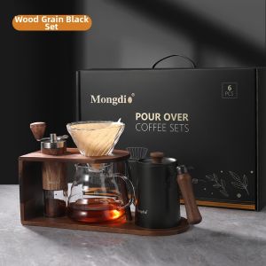 MONGDIO | Manual Coffee Grinder Set with Storage Rack Gift Box