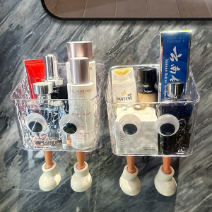 Wall Mounted Storage Rack Bathroom Punch-free Plastic Storage Box Kitchen Scallion Garlic Multifunctional Hanging Basket