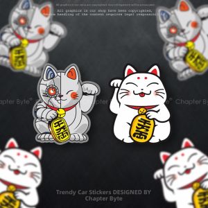 chapter byte | Creative Fortune Cat Pattern Scratch Covering Car Stickers