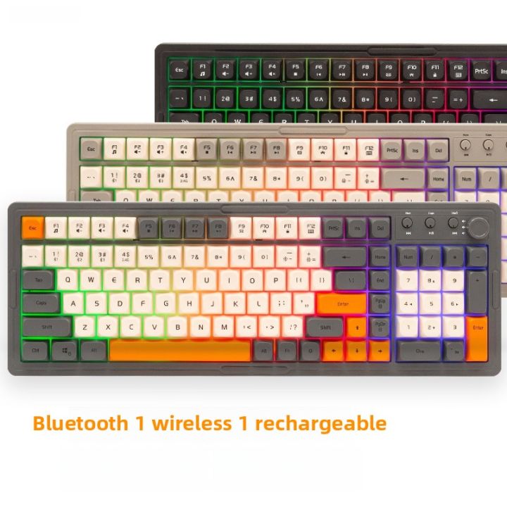 Wireless Mechanical Feeling Bluetooth Keyboard RGB Backlight Gaming ...