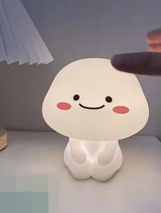 Vimite Quby Lamp Cute Baby Led Night Light Sleeping Overnight Silicone Bear Cat Rabbit Light USB Rechargeable Decoration Bedroom Table Lamp Dimming Eye Protection Lights for Room Kids Boy Girl Christmas Birthday Gift