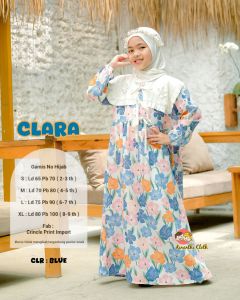 New Clara Gamis Lebaran Anak Perempuan Motif Bunga Rayon Kids Free Jilbab Rayon By Kinanthi Clothing