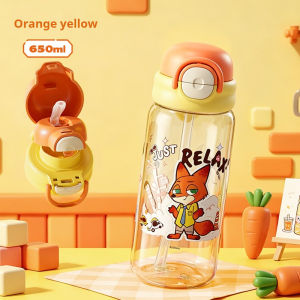 Disney | Disney Water Cup Double Drinking Large Capacity PPSU Cartoon Water Bottle Primary School Students Direct Drinking Straw Cup