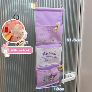 Sanrio | Cute Sanrio 7-Grid Wall Hanging Storage Bag Foldable Oxford Fabric Organizer with Free Hook for Dorm & Bedroom