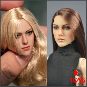 KIMI TOYS KT004 KT005 1/6 Gold Hair Girl Head Sculpt European American Female Head Carving Fit 12" Female Action Figure Body