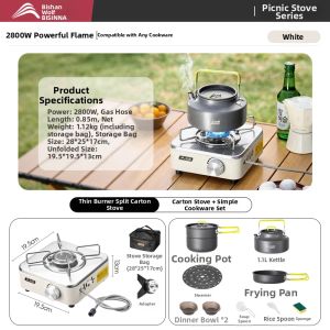 BSWOLF | Portable Outdoor Tea Cooking Gas Stove