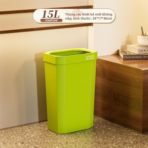 Thùng Rác Gia Đình Hình Chữ Nhật Nắp Mở 25L