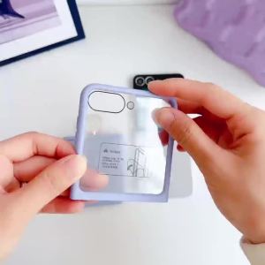 Ốp Lưng Điện Thoại Samsung Galaxy Z Flip Bảo Vệ Toàn Bộ Bản Lề Mặt Trước Bằng Kính Cường Lực Kèm Giá Đỡ Nhẫn Và Chân Đế Vỏ Cứng PC Dành Cho Các Model 8 7 FE 6 5
