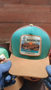Topi SANGALAKI Campervan Trucker Hat Green Brown