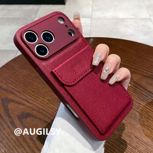 เคสโทรศัพท์หนังแบบมีช่องใส่การ์ดพร้อมขาตั้งสำหรับ iPhone 13 pro Max 12 11 10 8 7 6 5 4 3 พร้อมช่องใส่การ์ดสำหรับผู้หญิง