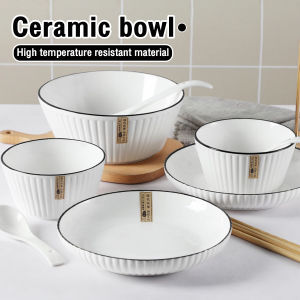 Ceramic Serving Bowl 5/8/10inch Japanese Style Soup Bowl Plate Salad Mixing Bowls