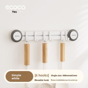 ecoco | Suction Cup No-Drill Hanging Rod Wall Mount Kitchen Utensil Hook Rack