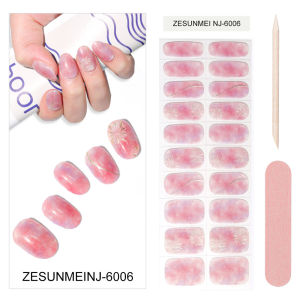 Semi-cured Gel Nail Sticker Tools 20 pcs Set - Sticker with Shinning Nail Art Pattern for Nails Works with UV/LED Nail Lamp
