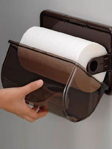 Inomata Kitchen Tissue Holder Magnetic Adhesive Roll Paper Storage Box Extractable Tissue Organizer Simple Style PET Material