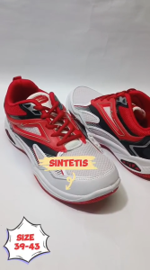 Sepatu Badminton Volly Pria Dewasa Tren Kekinian Pro Att BSD 440 Tali Anti Slip Putih Merah Ukuran 39-43 Berkualitas
