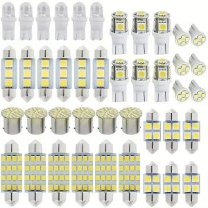 42PCS 6000K 12V White Combo LED Car Light Bulbs Kit: Interior Map Light Dome Light Car Interior Light for a Brighter Ride