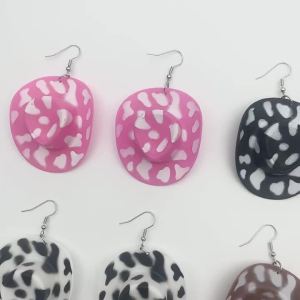Creative Western Cowgirl Hat Dangle Earrings For Women Girls Vintage American Cowboy Jewelry Gift