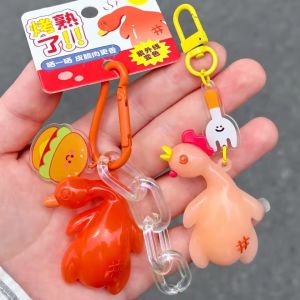 UV Color Changing Roasted Duck Roasted Chicken Car Pendant Creative Keychain Backpack Pendant