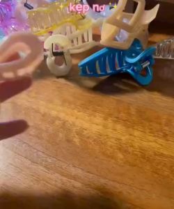 Kẹp nơ màu pastel 2 màu trong suốt phong cách Hàn Quốc