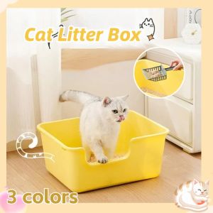 Integrated Cat Litter Box Extra Large Open Type Anti-splash Cat Toilet Semi-enclosed Cat Litter Box Pet Cat Supplies